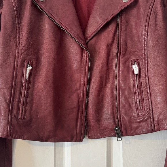 Deep Red Leather Jacket - Picture 4 of 13